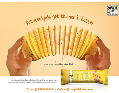 BISK FARM Potato Thinz ads