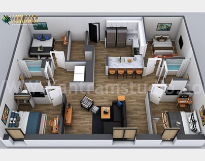 3D Floor Plan Services for a Apartment in Indianapolis