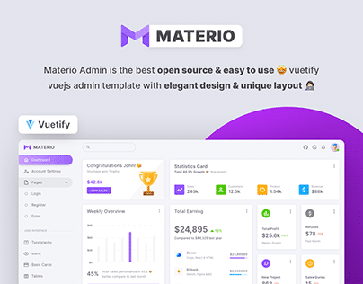 Materio – Free Vuetify Vuejs Admin Template