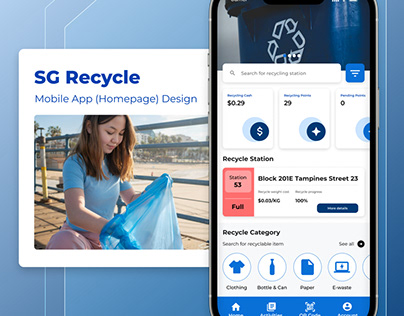 SG Recycle mobile app (Homepage) design