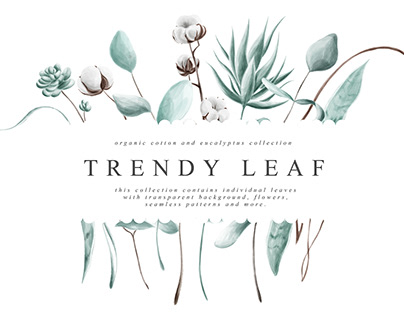 Trendy Leaf Collection / Digital Clipart Set