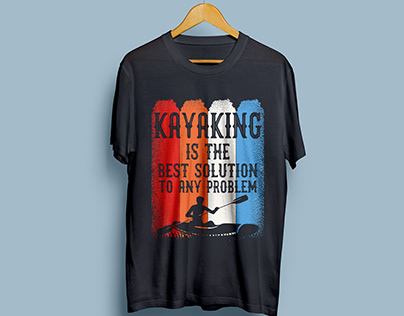 Kayaking Vector Graphic T-shirt Design.