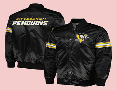 Pittsburgh Penguins Pick & Roll Black Satin Jacket