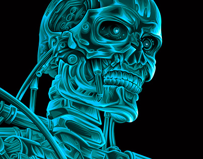 Terminator movie poster illustration