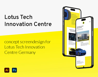 Screendesign for Lotus Tech Innovation Centre Germany