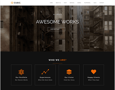 CUBIC One Page Website Design