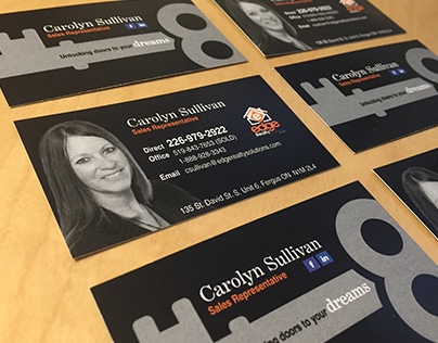 Double-sided business cards.