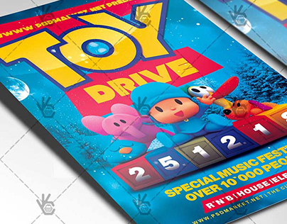 Christmas Toy Drive Flyer - PSD Template
