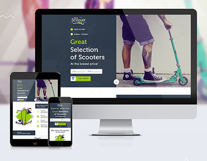 Landing Page, a logo for a scooter shop