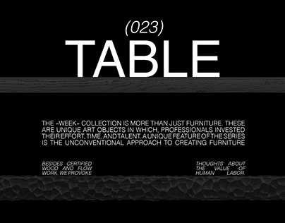 (023) WEEK TABLE &A' Design Award