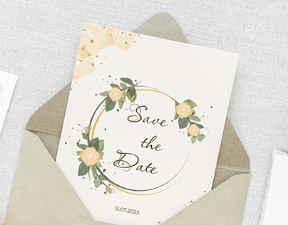 Wedding invitation in rustic style