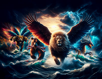 Four Beasts in Daniel 7. Series Illustrations