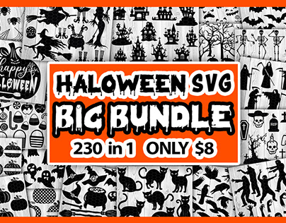 Halloween SVG Big Bundle Silhouette Clip Art Cut Files