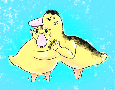 cartoonizing these two lovely ducks