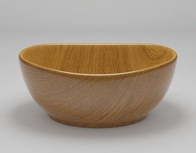 3D Realistic Wooden / Granite Bowl