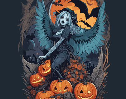 hallowee tshirt design illustration