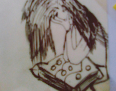 Sad Girl Pen Sketch