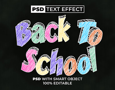 Back to school text effect chalk style