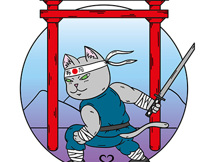 Gato ninja - ilustración