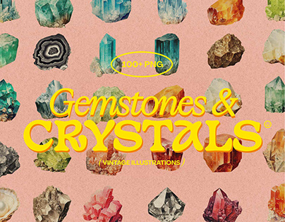 Gemstones and Crystals - vintage illustrations