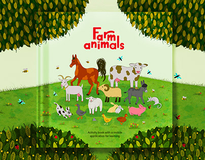Farm animals. Children book illustration.