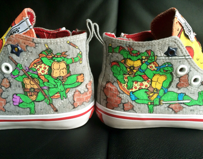 Hand painted Ninja Turtle shoes