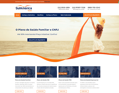 Landing page design - Plano de Saúde SulAmérica