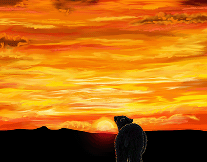"The Last Sunset" Polar Bear In Sunset