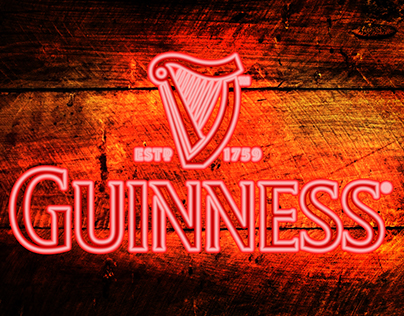 Logo da Guinness com efeito em neon