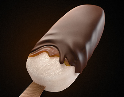 3D ice cream with chocolate