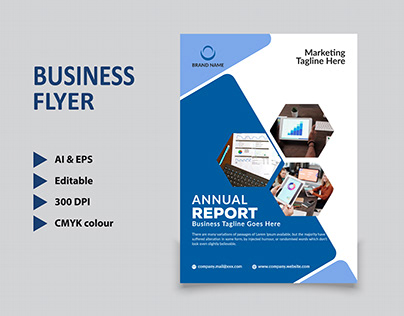 Financial flyer for business with eye catching shape
