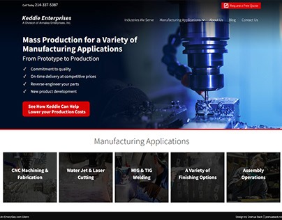 Manufacturing Company - Above The Fold Design