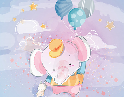 doodle-elephant-painting-watercolor-floral