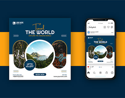 Creative Social Media Post Design for Travel Agency