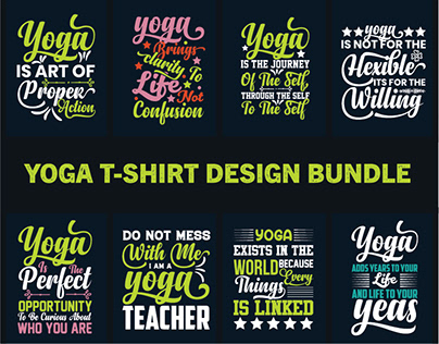 Yoga t-shirt design bundle
