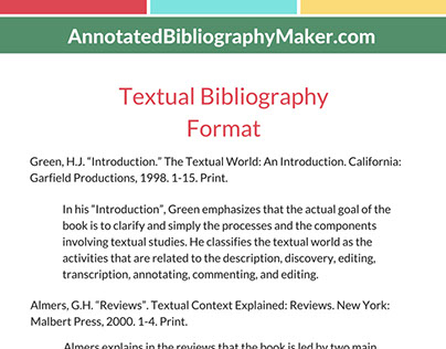 Textual Bibliography Format Sample