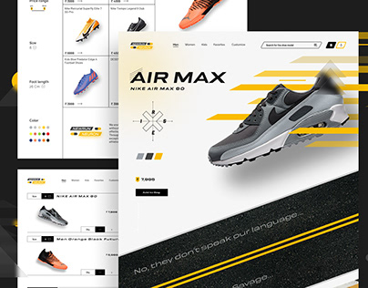 Sports shoes E-commerce web design.