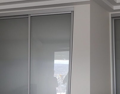 #16 Sliding Door Wardrobe With Sandblasted Glass Panels