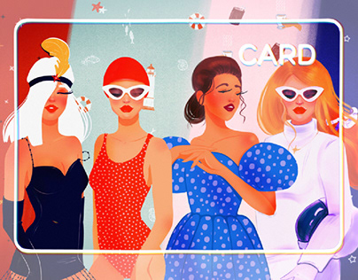 Four women. Bank card design