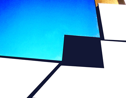 Composition graphique abstraite minimaliste bleu