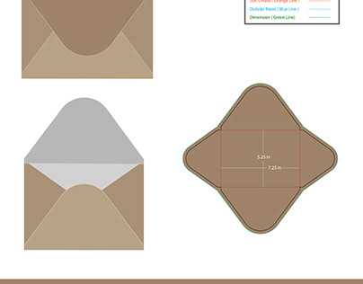 Simple Envelope dieline template, vector design