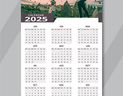 Modern Poster Wall Calendar Design Template 2025