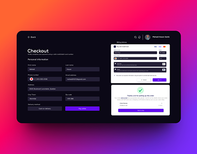 Checkout Page web UI design