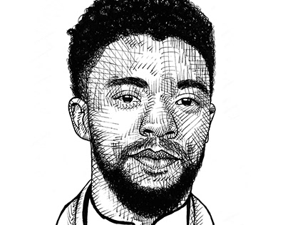 Project thumbnail - Chadwick Boseman – Ink Portrait