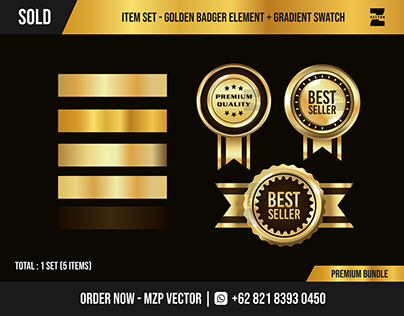 Golden Badge Element + Gradient Swatch