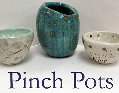 Pinch Pots together w/ underglaze