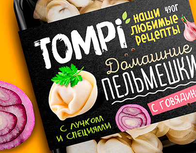"TOMPI" dumplings. Food. Packaging Design.