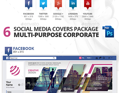 Modern 6 Social Media Cover Design