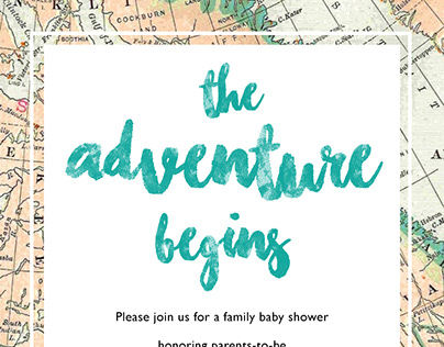 Adventure Theme Baby Shower Invites