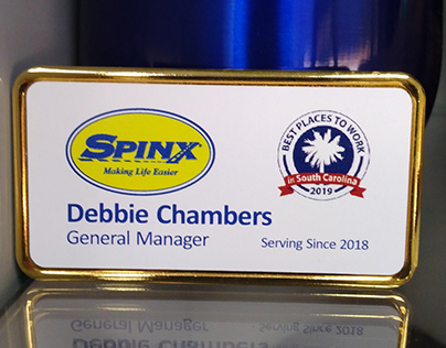 Name badges for Spinx gas stations